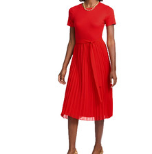 Daniel Rainn Boho Maxi Dress Anthropologie Vibes Red Pleated Whimsical Size M