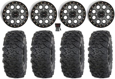 System 3 SB-7 15'' Wheels Ti 4+3 32'' Roctane T4 Tires Kawasaki Mule Pro FXT  KRX