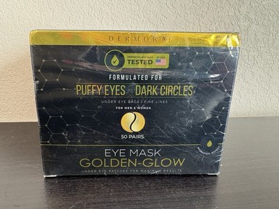 DERMORA Golden Glow Under Eye Masks 50 Pairs Puffiness, Fine Lines, Dark Circles