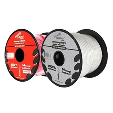 14 GA 100 FT Roll Red Wht Stranded Spool of CCA Primary Power Ground Wire Cable