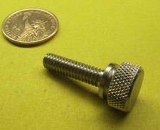 Flared Shoulder Stainless Thumb Screw, 37/64" Dia, 1/4"-20 x 1.00" Length, 2 Pcs