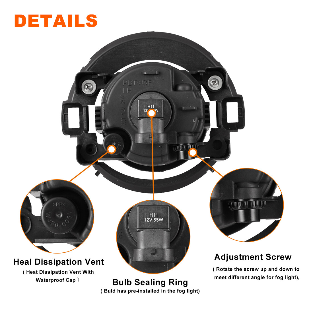 For 20102019 Nissan Frontier Fog Lights Bumper Lamps Glass Yellow Lens