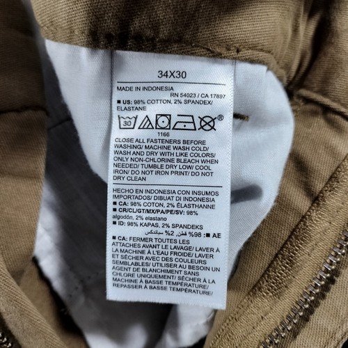 Old Navy Slim Built In Flex Tan Khaki Pants Mens Size Actual 34x28 - Picture 5 of 6
