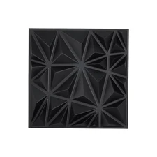 33 Pack Black 3D Wall Panels 11.81" x 11.81" Decorative PVC Tiles Diamond Design