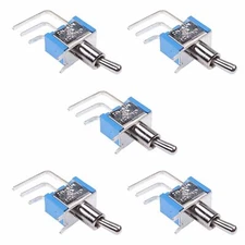 5 x On-On Miniature Vertical PCB Toggle Switch SPDT