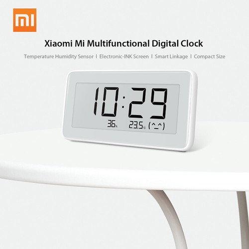 Xiaomi Mi multifunzionale Orologio digitale E-Ink Schermo Temperatura  Sensore di Umidità | eBay