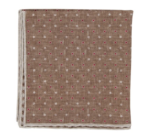 Pochette Homme Brunello Cucinelli Marron/mélange - Lin Et Coton - Taille M - Italie, Neuve Avec étiquettes