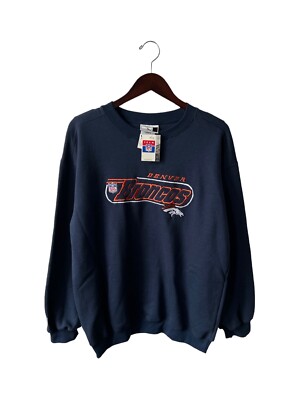 vintage PUMA denver broncos sweatshirt mens size medium deadstock NWT 90s elway