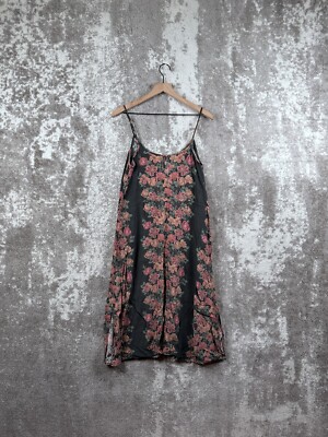 Auguste The Label Dress US 6 Womens Black Cami Slip Midi Floral | eBay