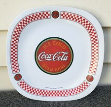 Vintage Coca Cola (Gibson) 10.5" Square Dinner Plates [VHTF] (EUC)