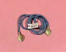 Vintage Mimi Di N Dogwood Leaf Tassel/Rope Belt Blue