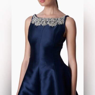 Carolina Herrera Embellished A-Line Gown Long Blue Dress | eBay Carolina Herrera Embellished A-Line Gown Long Blue Dress | eBay