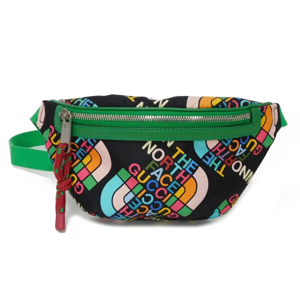 AUTHENTIQUE GUCCI The North Face Pochette Taille 650299 Sac Corps Vert et Noir...