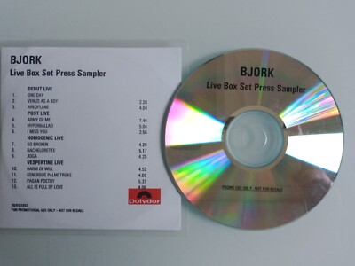 BJORK CD PROMO LIVE BOX SET PRESS SAMPLER 13 TRACKS JOGA ONE DAY I MISS YOU