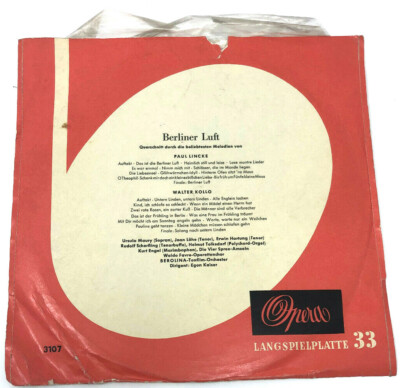 Vinyl LP 10'' Opera 3107 - Berliner Luft - Paul Linke / Walter Kollo (270)