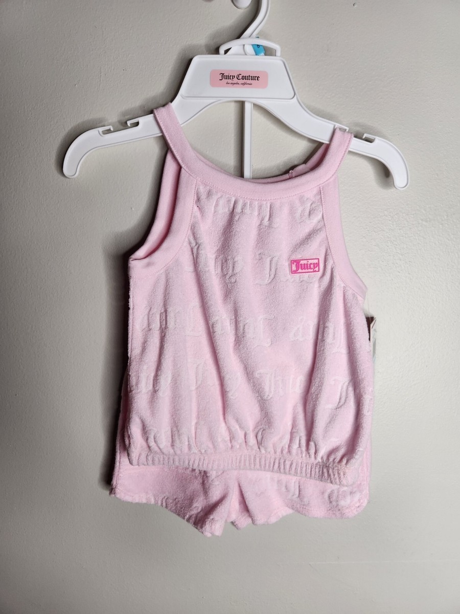 Pink Spaghetti Strap Tank Top With Short Set Juicy Couture Pink