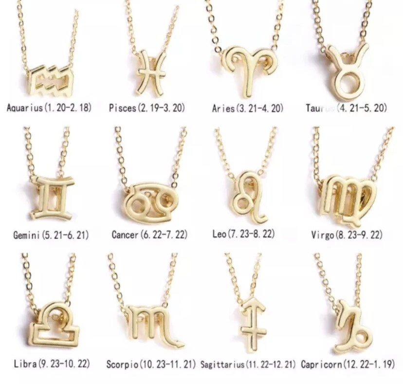 Zodiac sign deals necklace gold