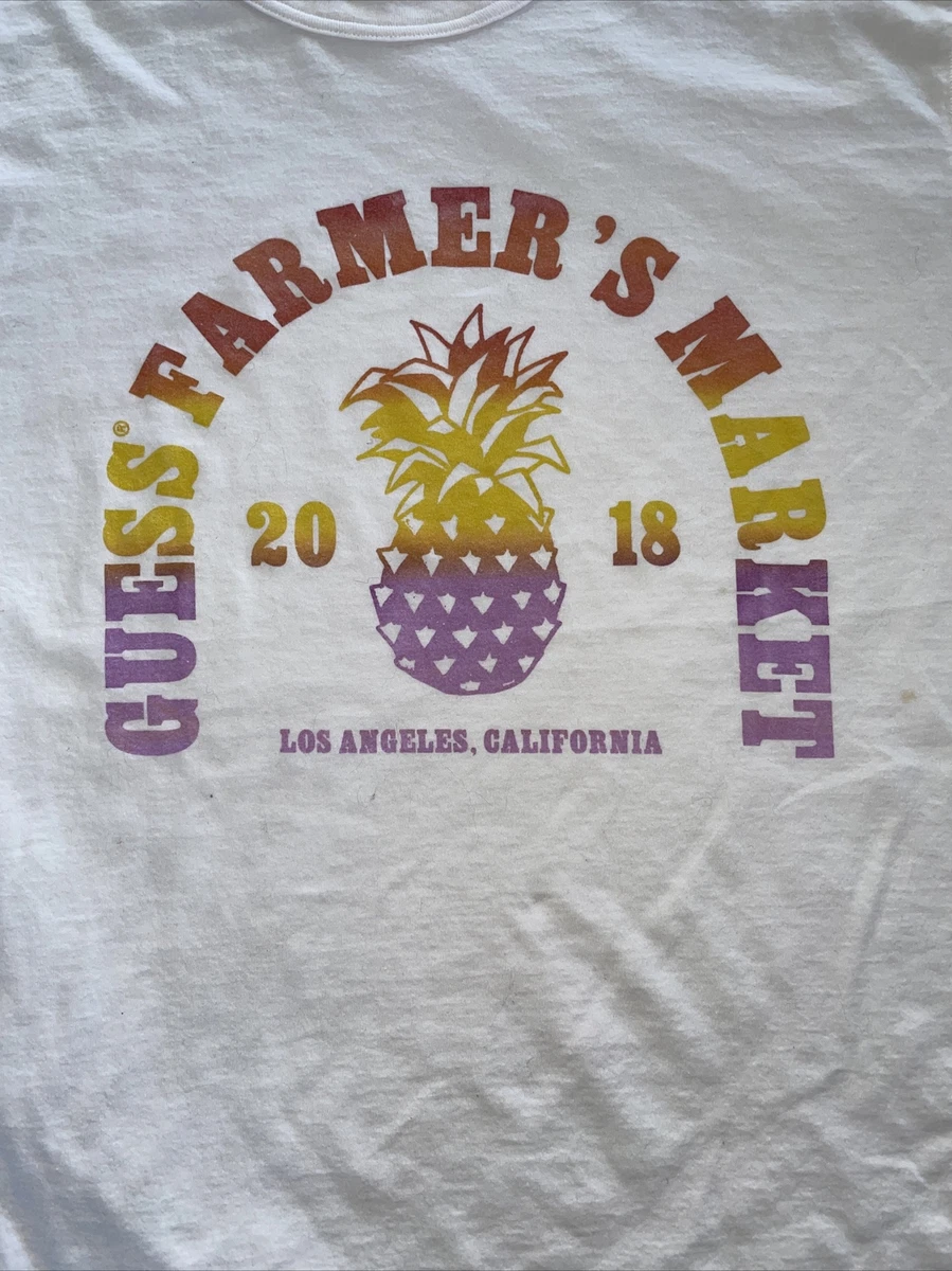 guess farmers market t shirt white medium