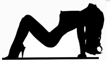 Vinyl Decal Truck Car Sticker Laptop - Sexy Naughty Girl Pinup Arched Back