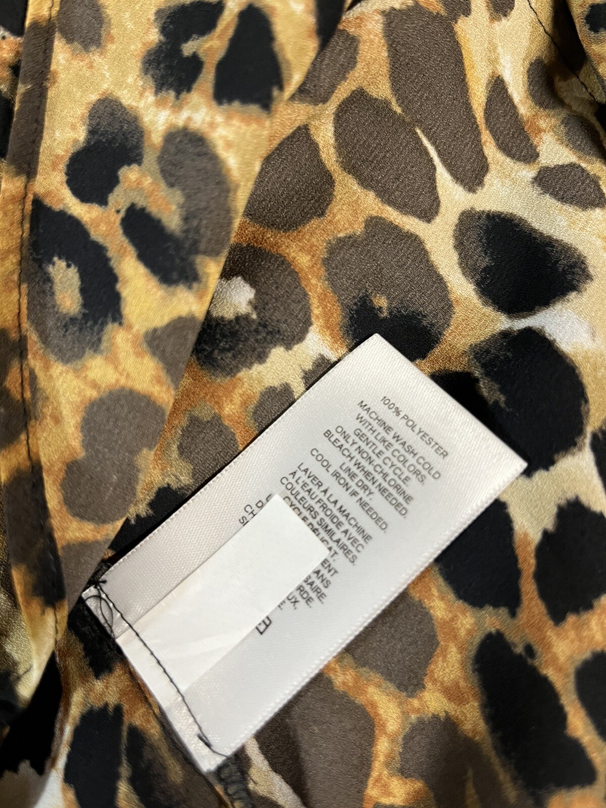 Express Small Button Down Blouse Brown Animal Pri… - image 6