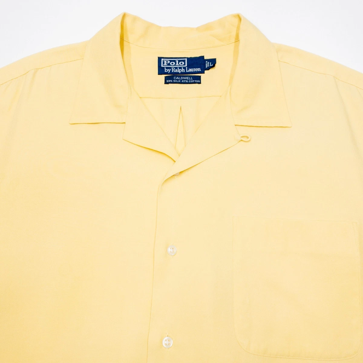 Polo Ralph Lauren Caldwell Shirt Men's Large Silk Blend Solid