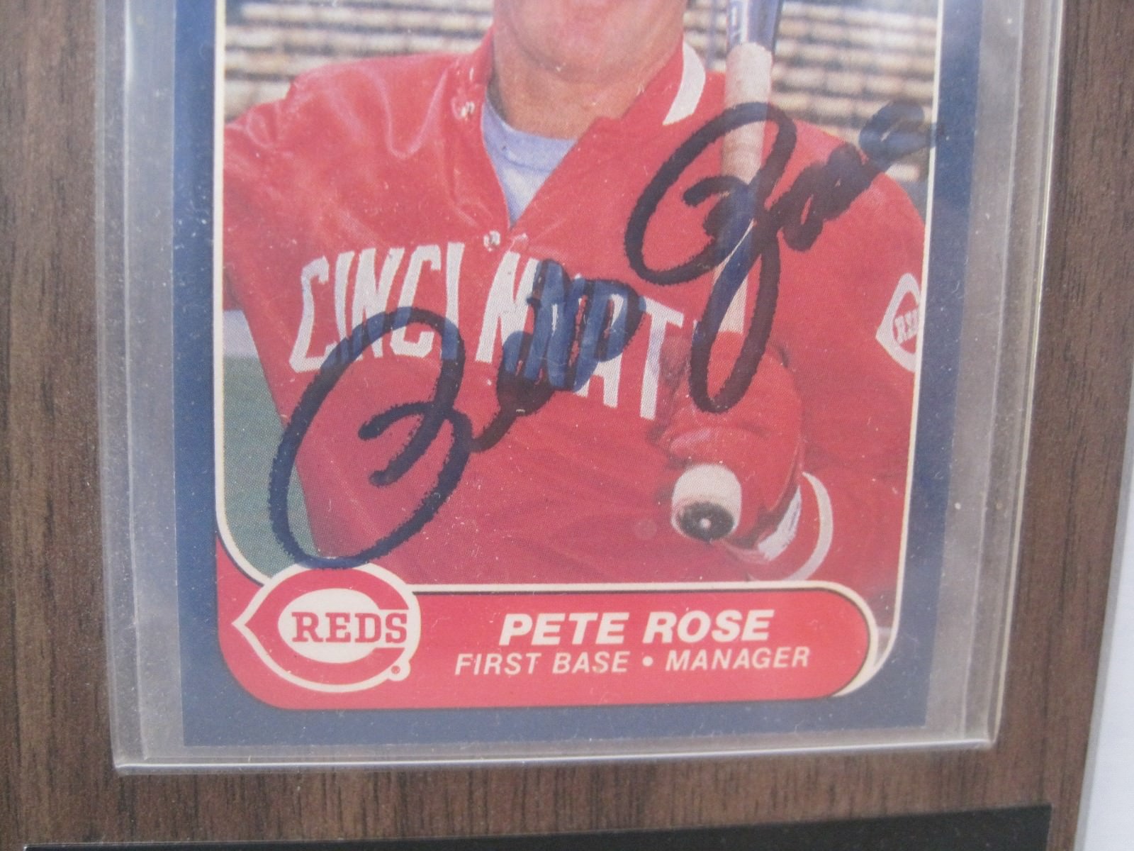 Pete Rose REDS Hand Signed Autographed Baseball Card Plaque w/Extras eBay