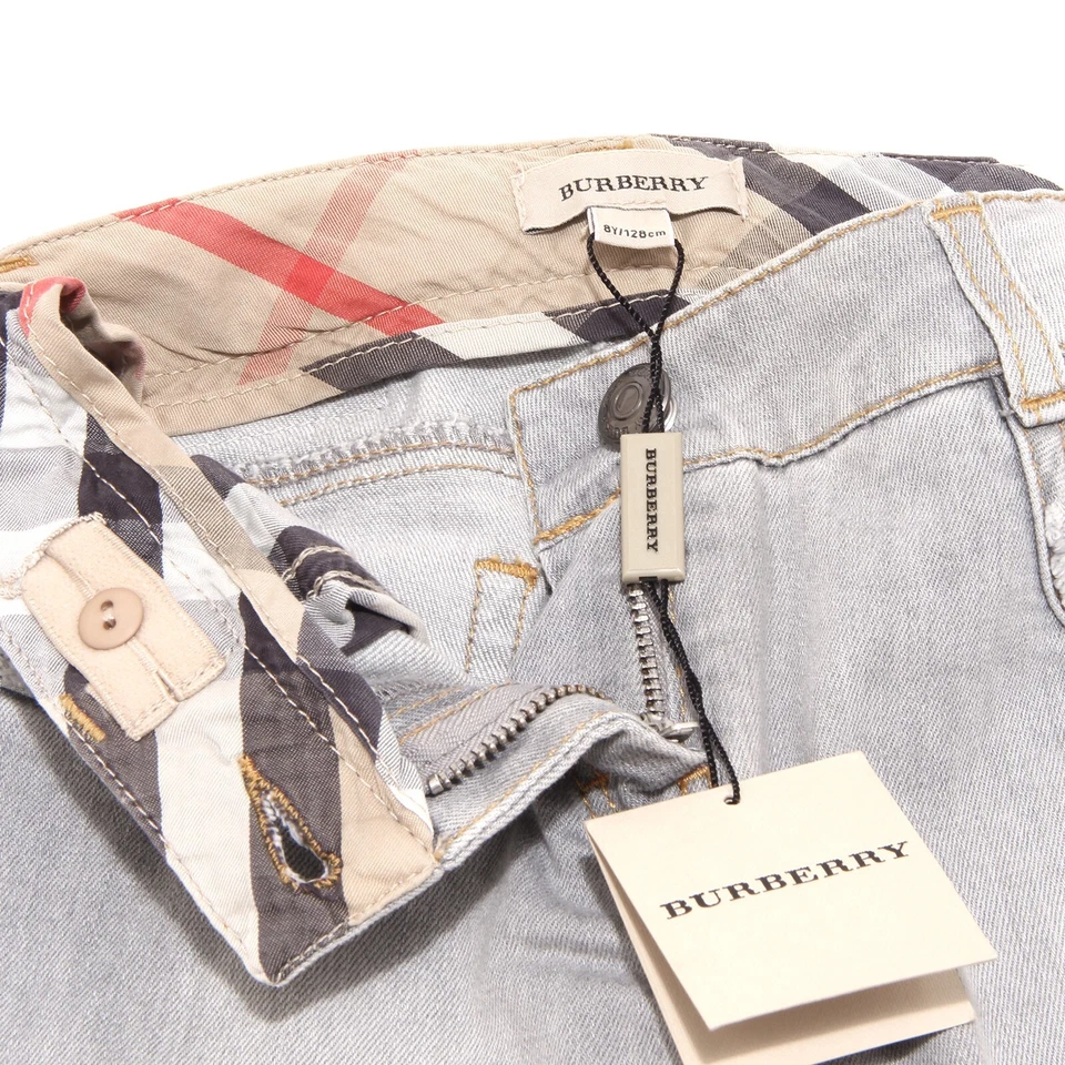 9255G jeans bimba grigio BURBERRY pantaloni cotone trousers kids - Image 3 of 4