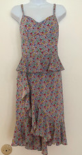 J.CREW Liberty Fabric Dress 4 Mini Florals Peplum Flutter Ruffle Cottagecore
