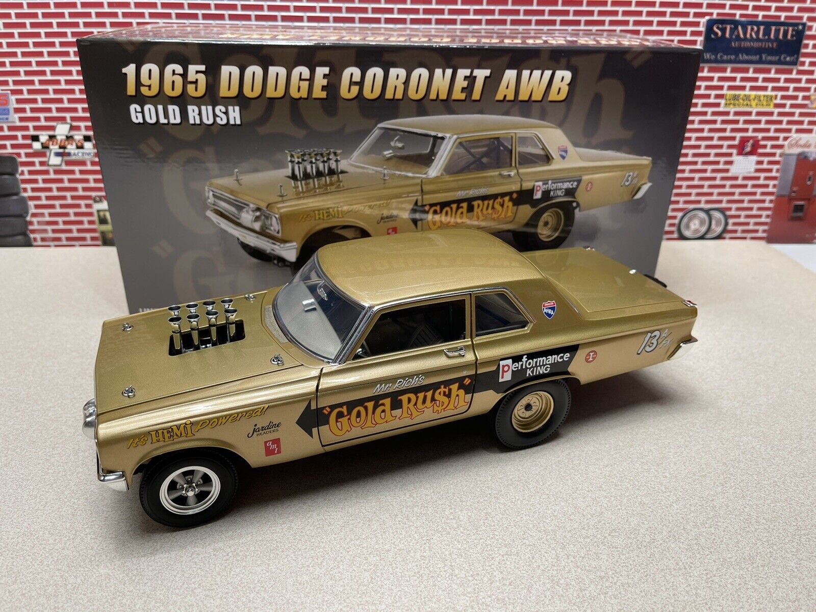 ACME  DODGE CORONET AWB GOLD RUSH Mr. RICH DRAG CAR A IN  STOCK