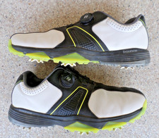 adidas 360 Traxion BOA White/Black/Green Leather Golf Shoes. Men's 11