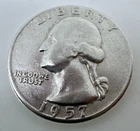 1957 USA Washington Quarter Dollar 90% Silver 25c Coin A13