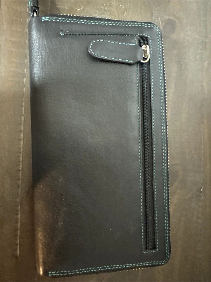 CARTEIRA Couro Bifold Preto Multi Arco-íris VISCONTI - Imagem 4 de 4