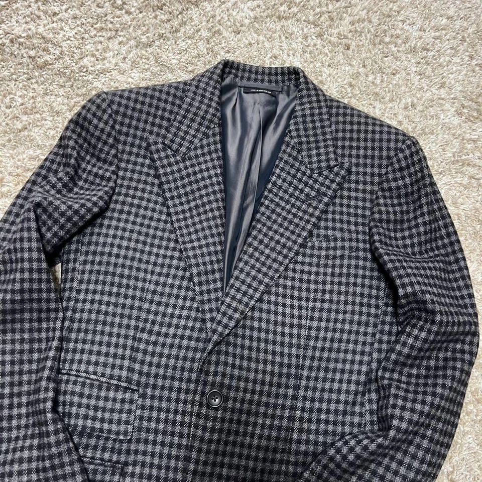 Tom Ford Set Up Camel Seda Lana Negro y Gris Cuadros Talla 44 Buen Estado Foto 3 de 4