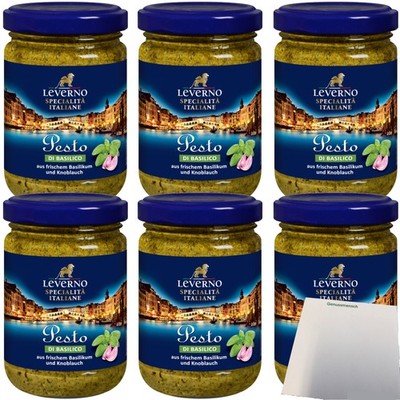 Leverno Pesto di Basilico aus frischem Basilikum und Knoblauch 6x130g  usy
