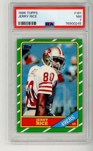 1986 Topps #161 Jerry Rice Rookie PSA 7 NM HOF 49ers RC