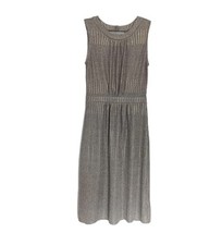 Oasis Metallic Midi Dress Size S Party Formal Evening Gold Silver Shimmer Glam