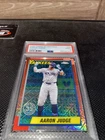 PSA 9 AARON JUDGE 2025 TOPPS SERIES 1.   1990 SILVER PACK MOJO AQUA 102/199