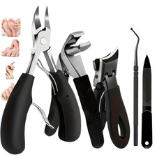 5 Pcs Ingrown and Thick Nail Care Set with Stainless Clippers, Nippers and File