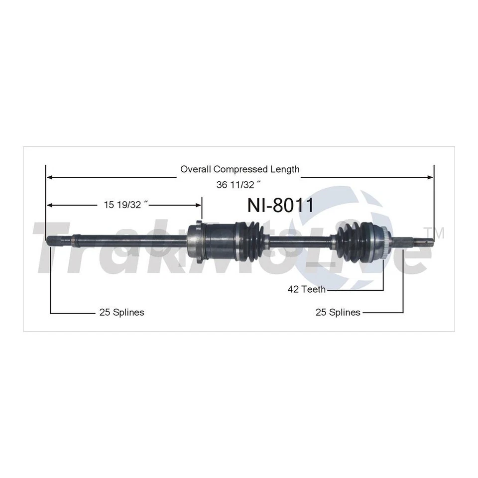 2 ejes delanteros TrakMotive CV eje articulado para Nissan 200SX 1997 1996 1995_AR Foto 2 de 3