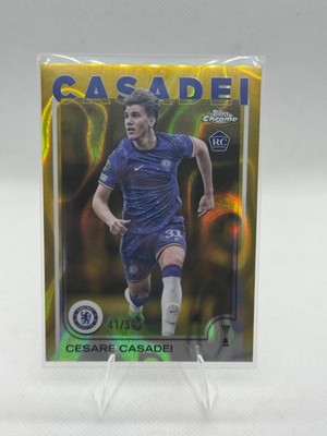 2024-25 Topps Chrome Cesare Casadei Gold Lava Refractor 41/50 RC