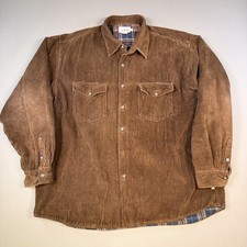 Vintage J.Crew Jacket Mens XL Brown Corduroy Plaid Lined Chore Barn