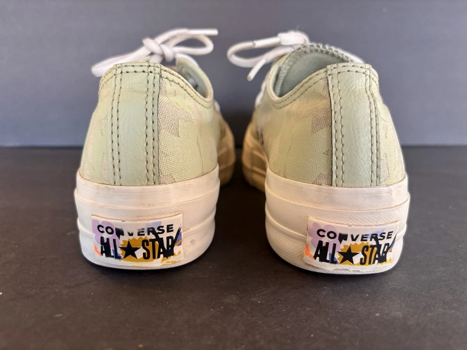 Plataforma Converse Chuck Taylor All Star em padrão verde feminina tamanho 7 - Imagem 3 de 4
