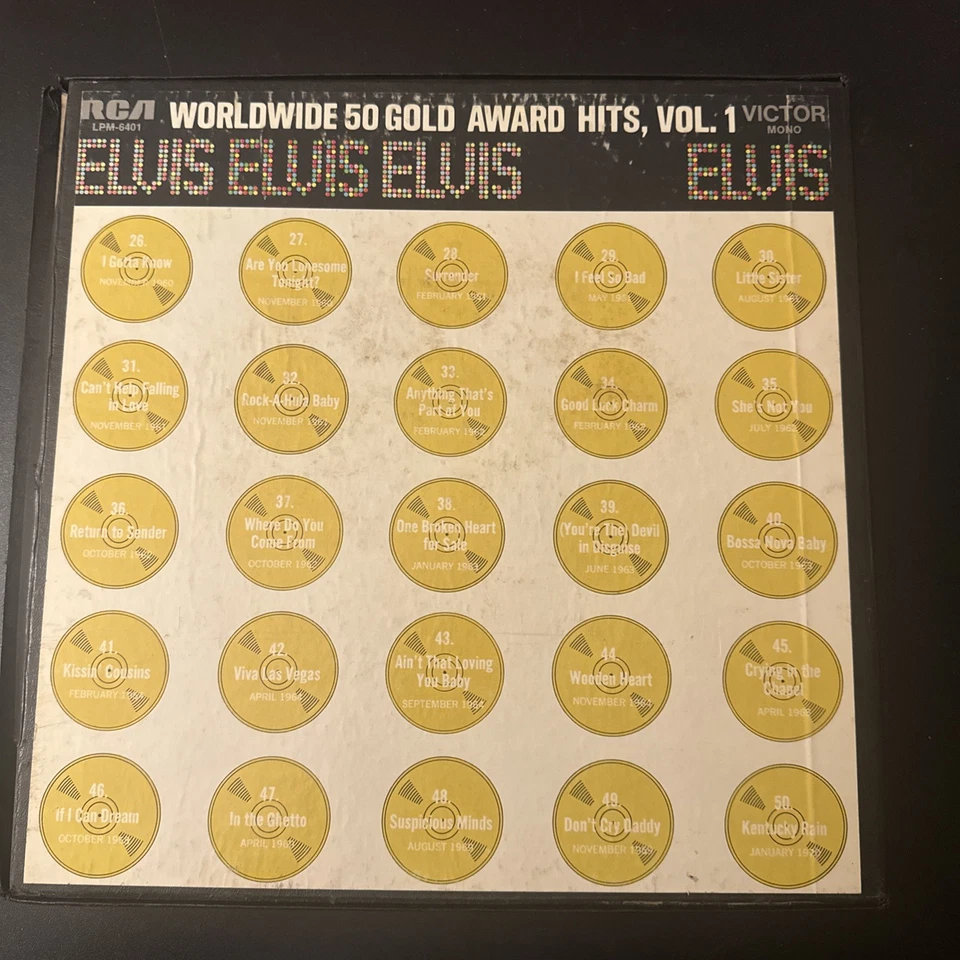 ELVIS PRESLEY - WORLDWIDE 50 GOLD AWARD HITS VOL 1 (4LP VINYL BOX SET) 1970!!! - Image 4 of 4