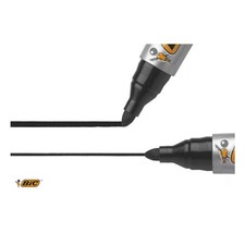 12 X Bic Indelible Black Marker 2000 17Mm Pen