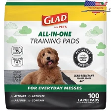 Activated Charcoal Dog Training Pads Leakproof Odor Control Pheromone 100 Count