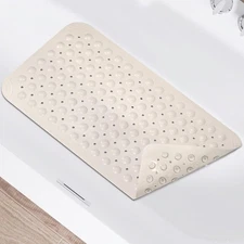Non Slip Shower Mats for inside Shower 15 X 27.5 Inch, TPE Bathtub Mat Non-Slip