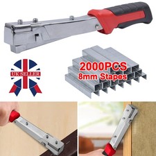 Heavy Duty Hammer Tacker Stapler Gun Upholstery Carpet with 2000 FREE STAPLES UK
