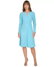 Tommy Hilfiger Women's Blue Keyhole Fit & Flare Dress 4319 Size 2