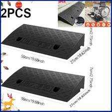 2 Pack Professional Driveway Ramp Heavy Duty Vehicle Curb Rubber Threshold Ramp