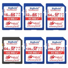 16GB to 256GB Ultra Fast U3 SD Memory Cards for Leica Q2 Monochrom, Q3 Camera